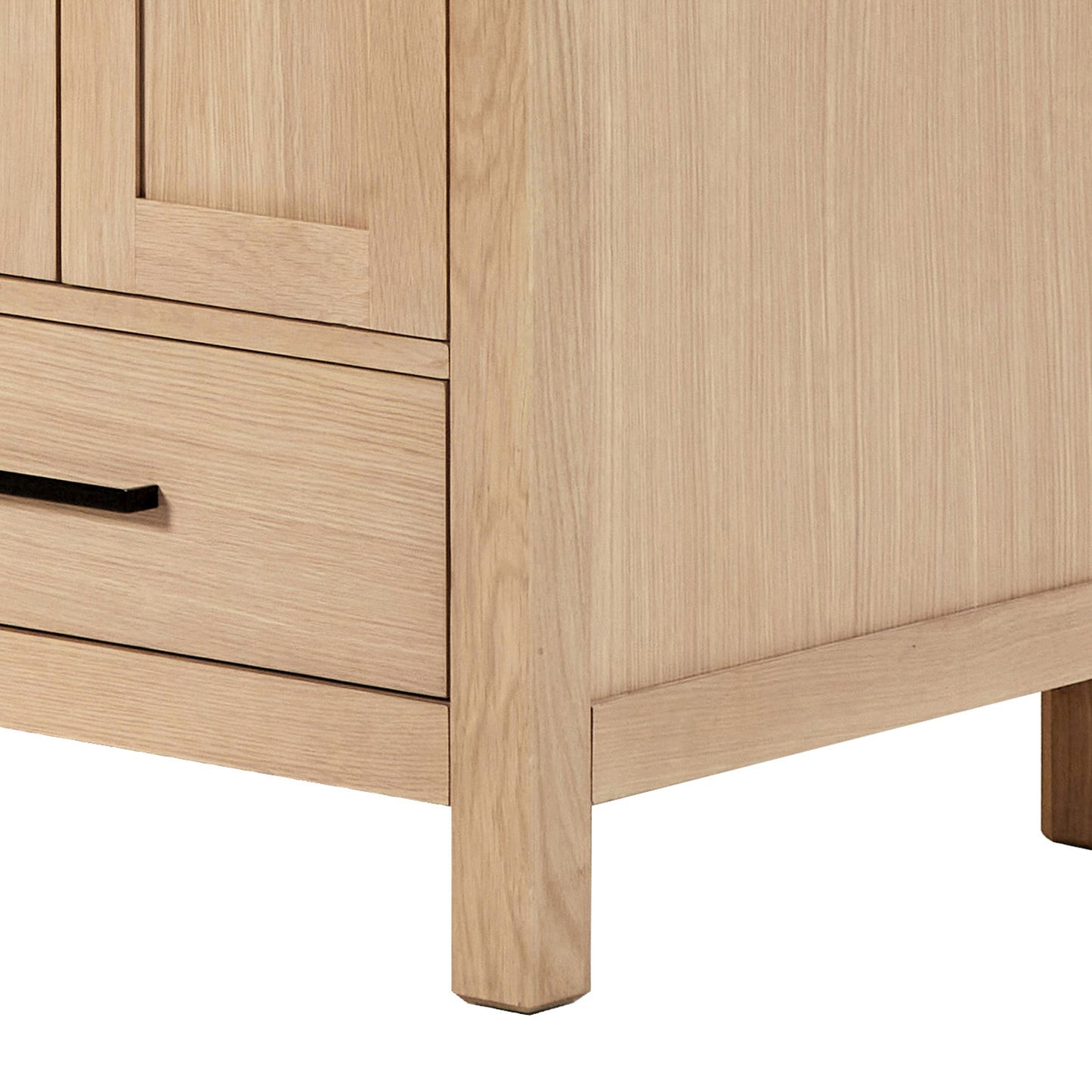 Beckford 66-inch Natural Oak base cabinet on detail 1