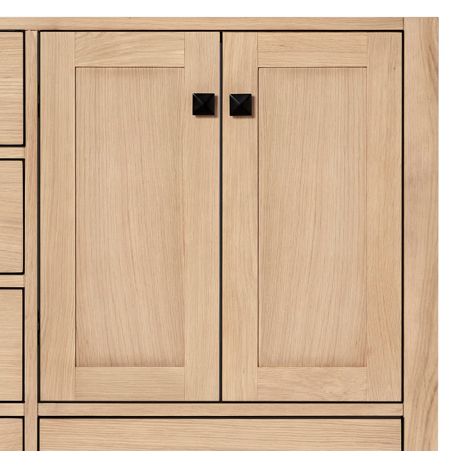 Beckford 66-inch Natural Oak base cabinet on detail 2