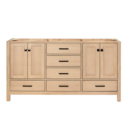 Beckford 66-inch Natural Oak base cabinet on white back ground front view main image