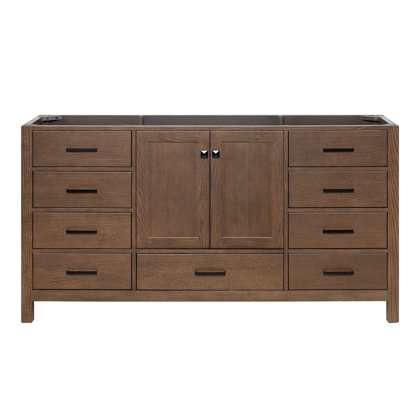 Beckford 66-inch Brown Oak base cabinet on white back ground front view main image