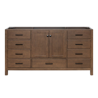 Beckford 66-inch Brown Oak base cabinet on white back ground front view main image