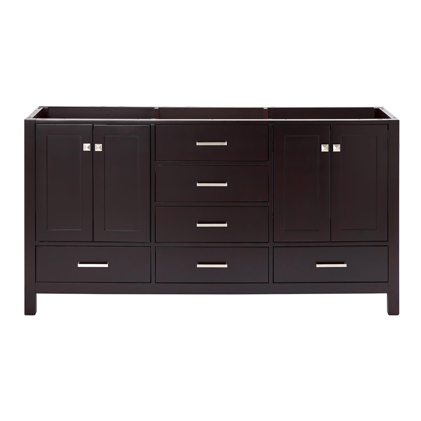 Beckford 66-inch Espresso base cabinet on white back ground front view main image