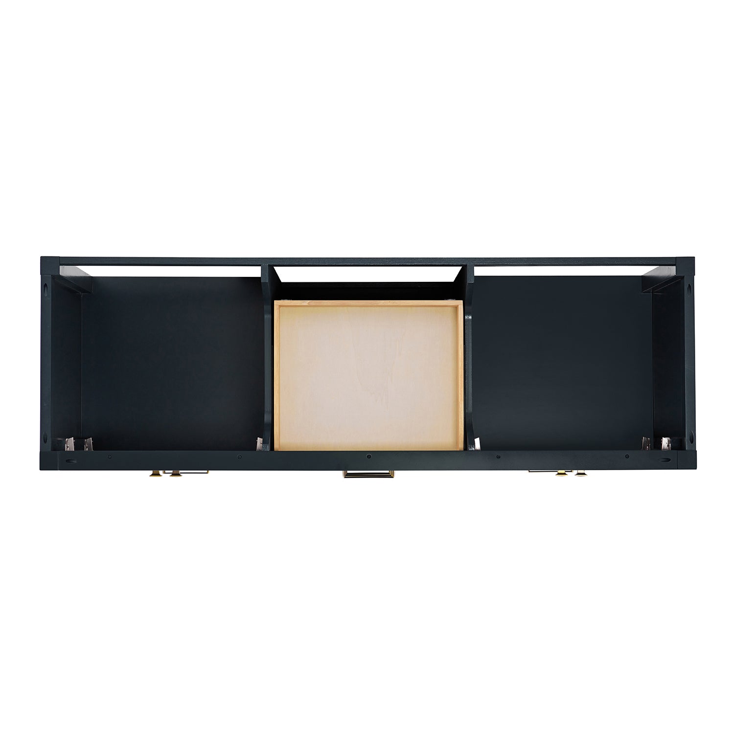 Beckford 66-inch Midnight Blue base cabinet on white back ground top down