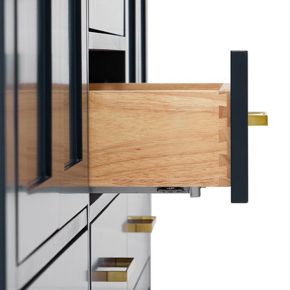 Beckford 66-inch Midnight Blue base cabinet on detail 1