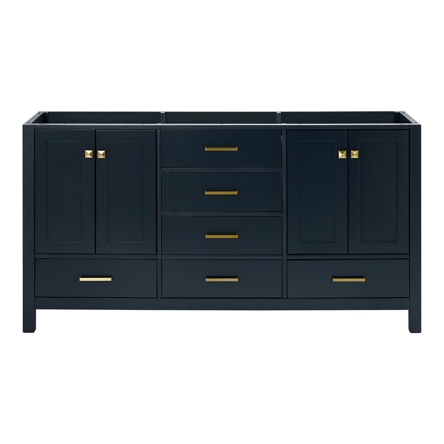Beckford 66-inch Midnight Blue base cabinet on white back ground front view main image