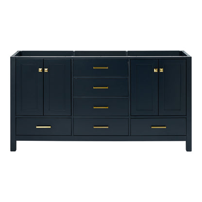 Beckford 66-inch Midnight Blue base cabinet on white back ground front view main image