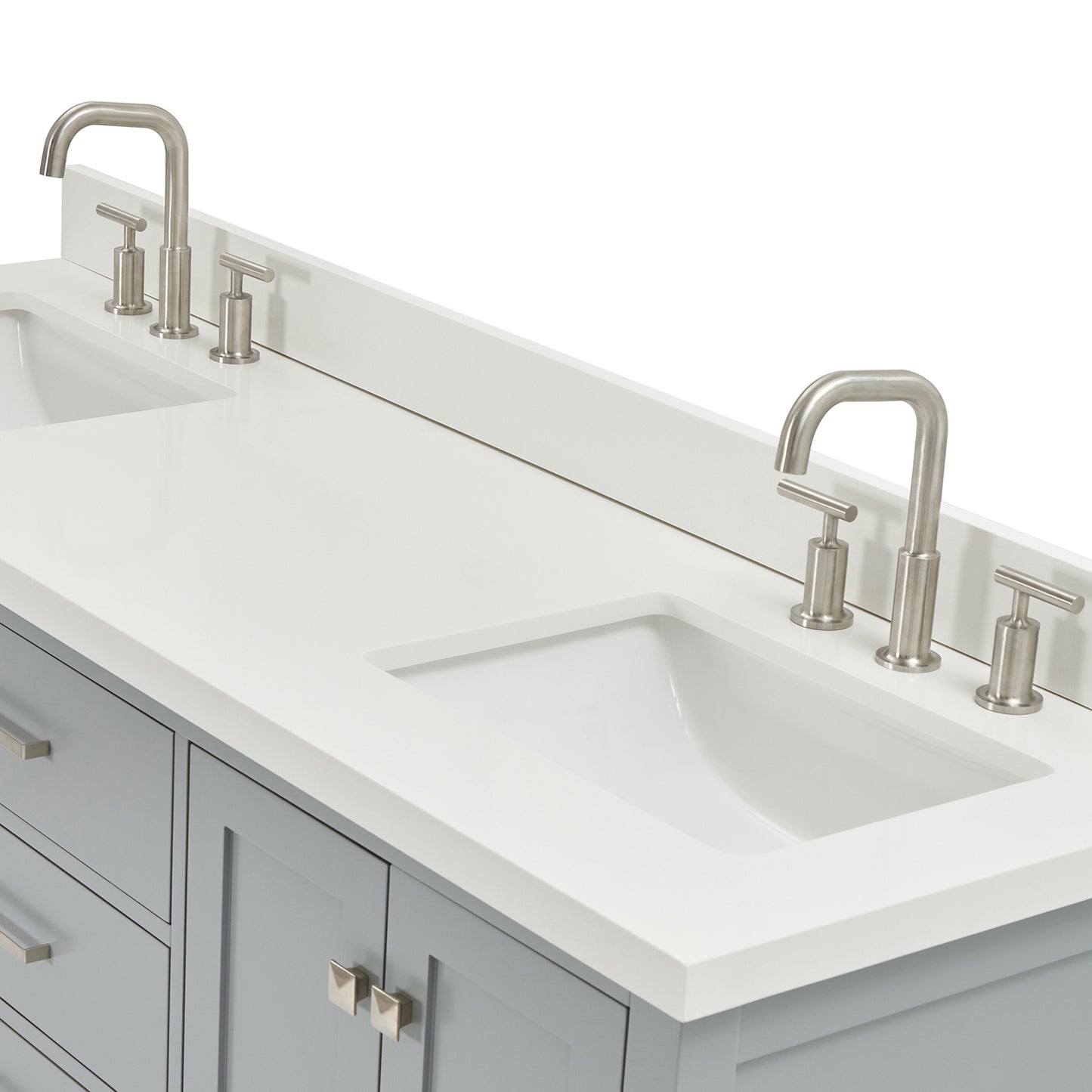 Beckford 66-Inch Grey bathroom vanity on white background – product photo 5