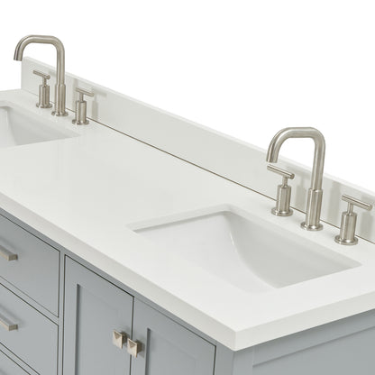 Beckford 66-Inch Grey bathroom vanity on white background – product photo 5