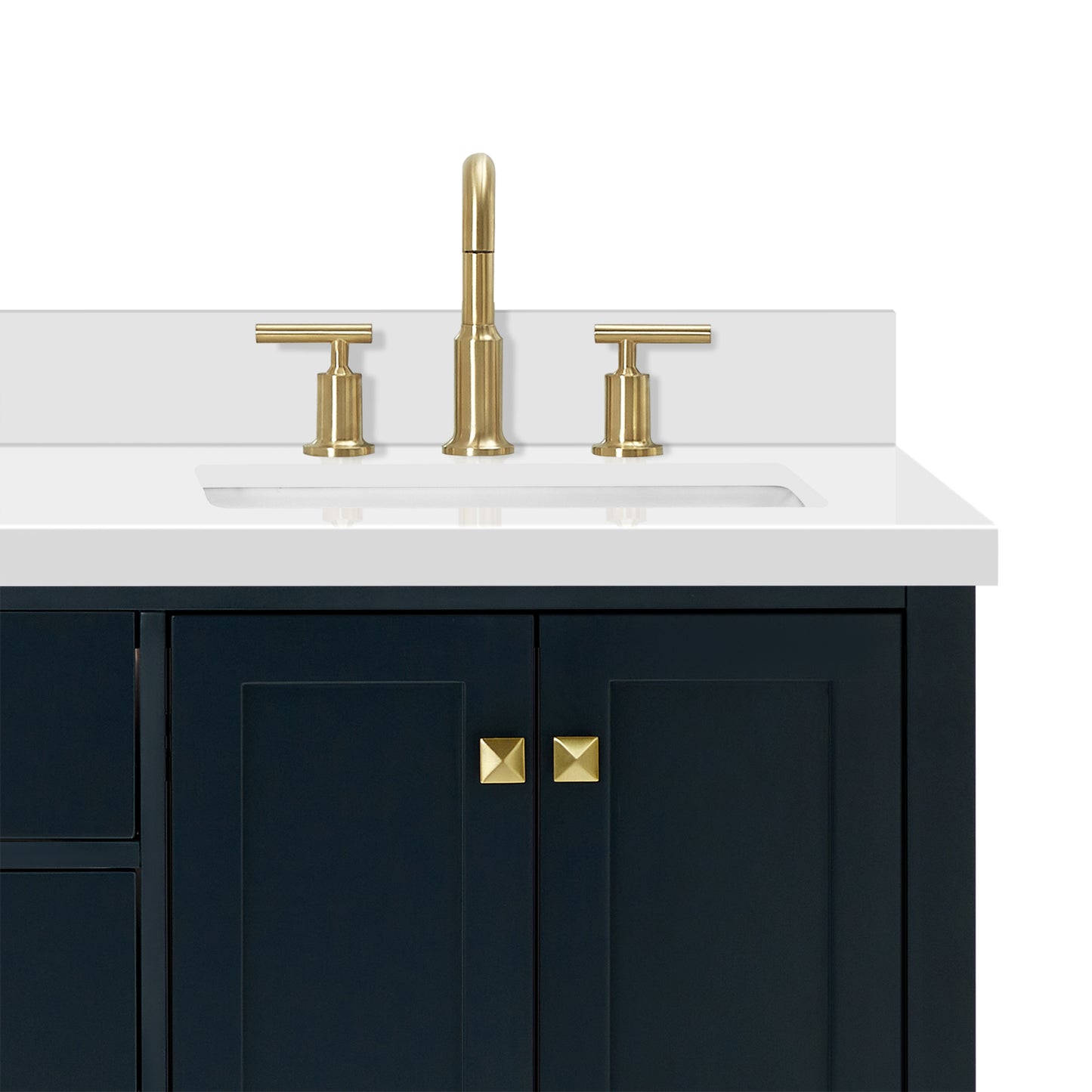 Beckford 66-Inch Midnight Blue bathroom vanity on white background – product photo 5