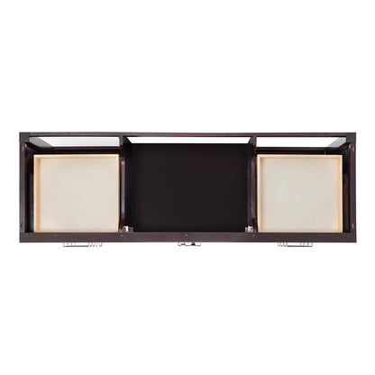 Beckford 66-inch Espresso base cabinet on white back ground top down