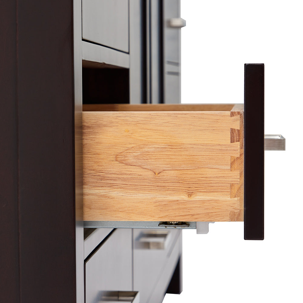 Beckford 66-inch Espresso base cabinet on detail 1