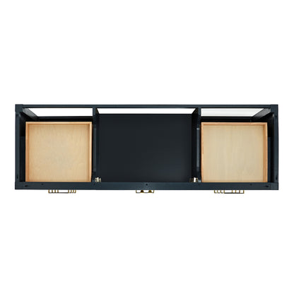 Beckford 66-inch Midnight Blue base cabinet on white back ground top down