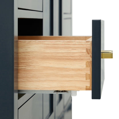 Beckford 66-inch Midnight Blue base cabinet on detail 1