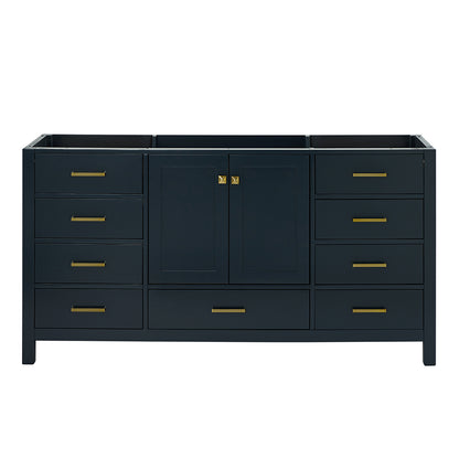 Beckford 66-inch Midnight Blue base cabinet on white back ground front view main image
