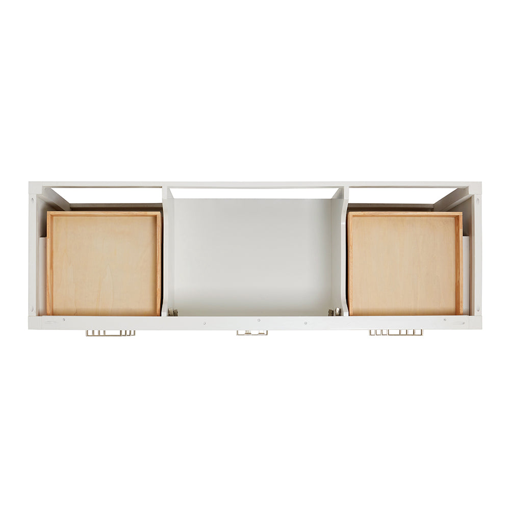 Beckford 66-inch White base cabinet on white back ground top down
