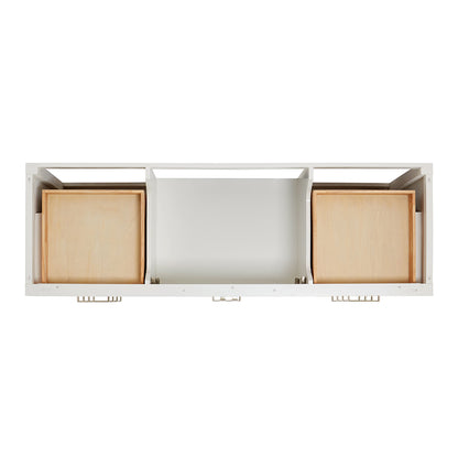 Beckford 66-inch White base cabinet on white back ground top down