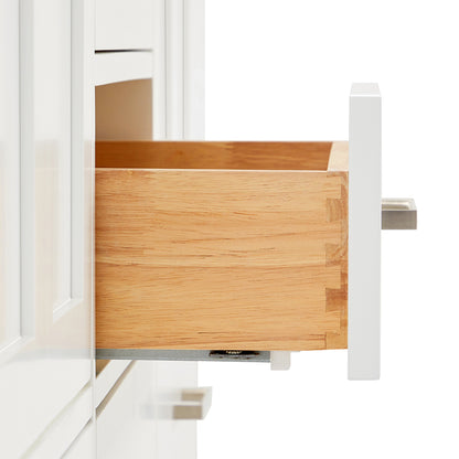 Beckford 66-inch White base cabinet on detail 1