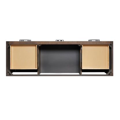 Beckford 66-Inch Brown Oak bathroom vanity on white background – product photo 7