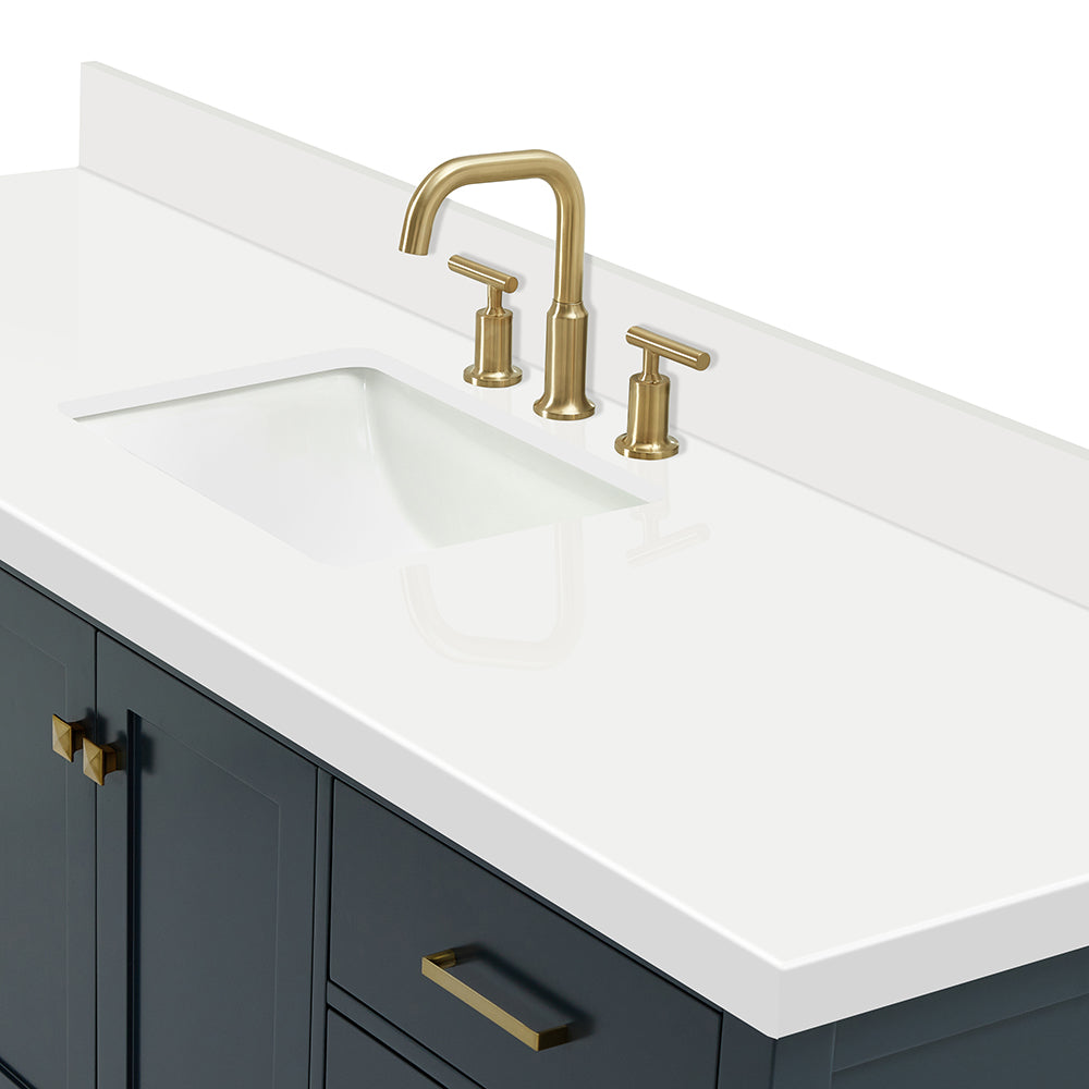 Beckford 66-Inch Midnight Blue bathroom vanity on white background – product photo 5