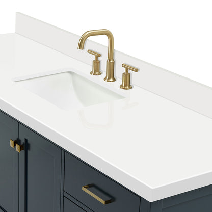 Beckford 66-Inch Midnight Blue bathroom vanity on white background – product photo 5