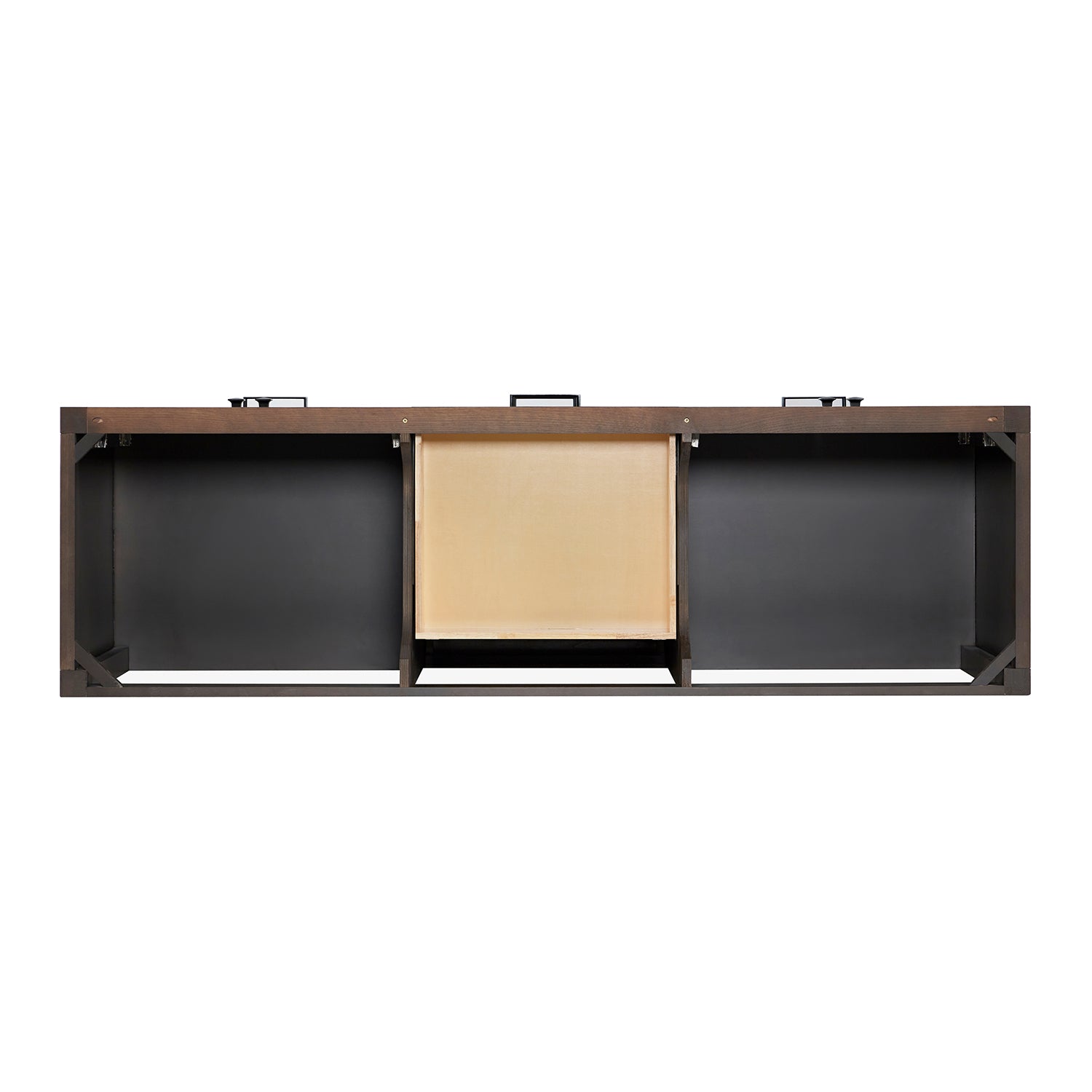 Beckford 72-inch Brown Oak base cabinet on white back ground front view open door