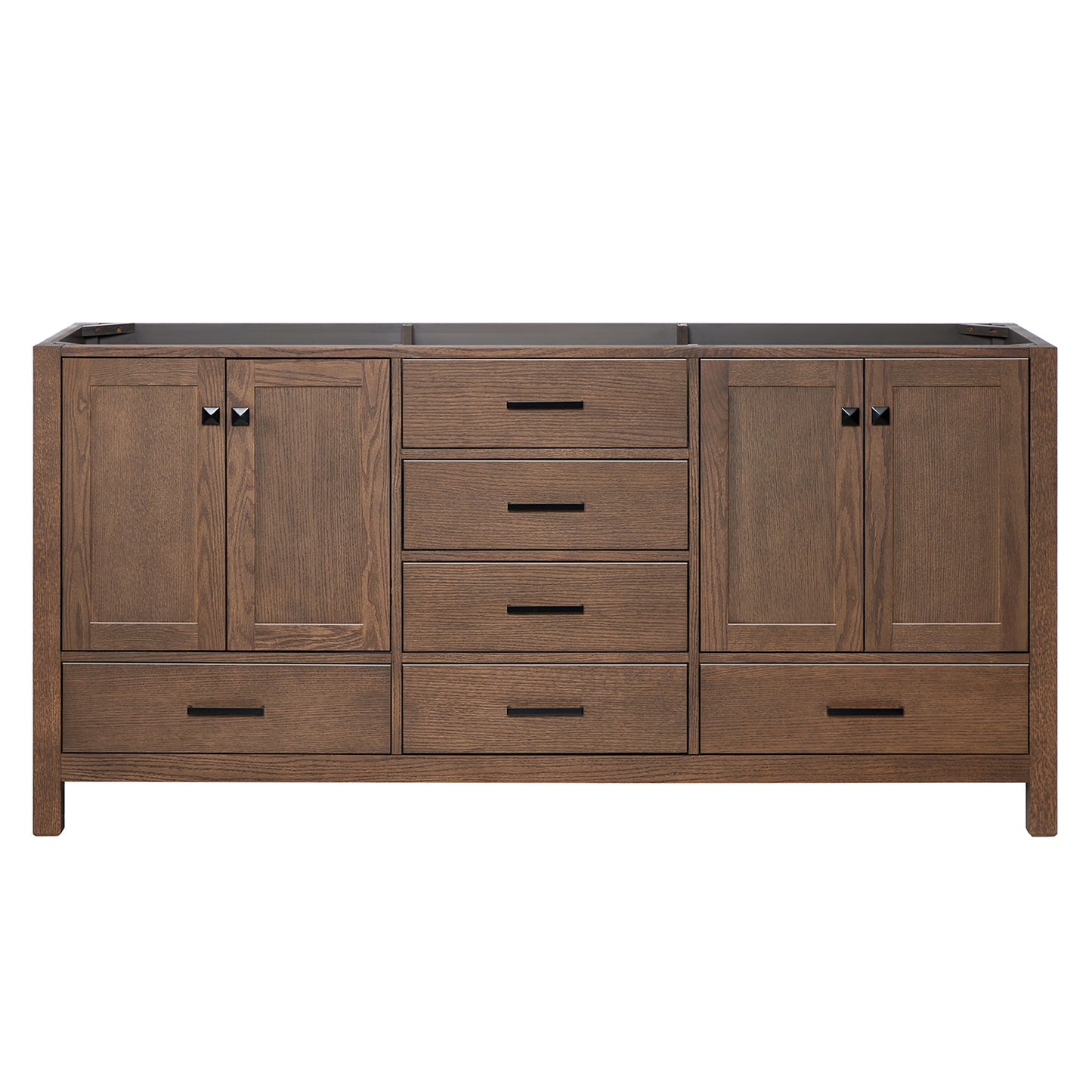 Beckford 72-inch Brown Oak base cabinet on white back ground front view main image