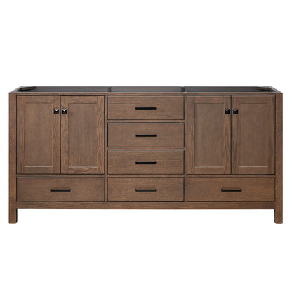 Beckford 72-inch Brown Oak base cabinet on white back ground front view main image