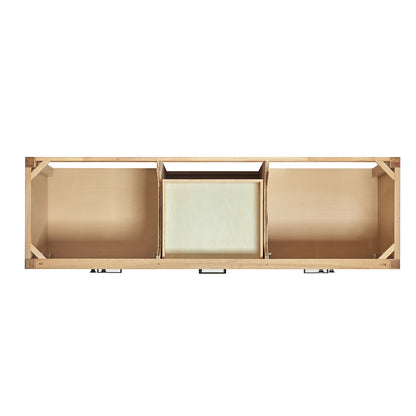 Beckford 72-inch Natural Oak base cabinet on white back ground front view open door