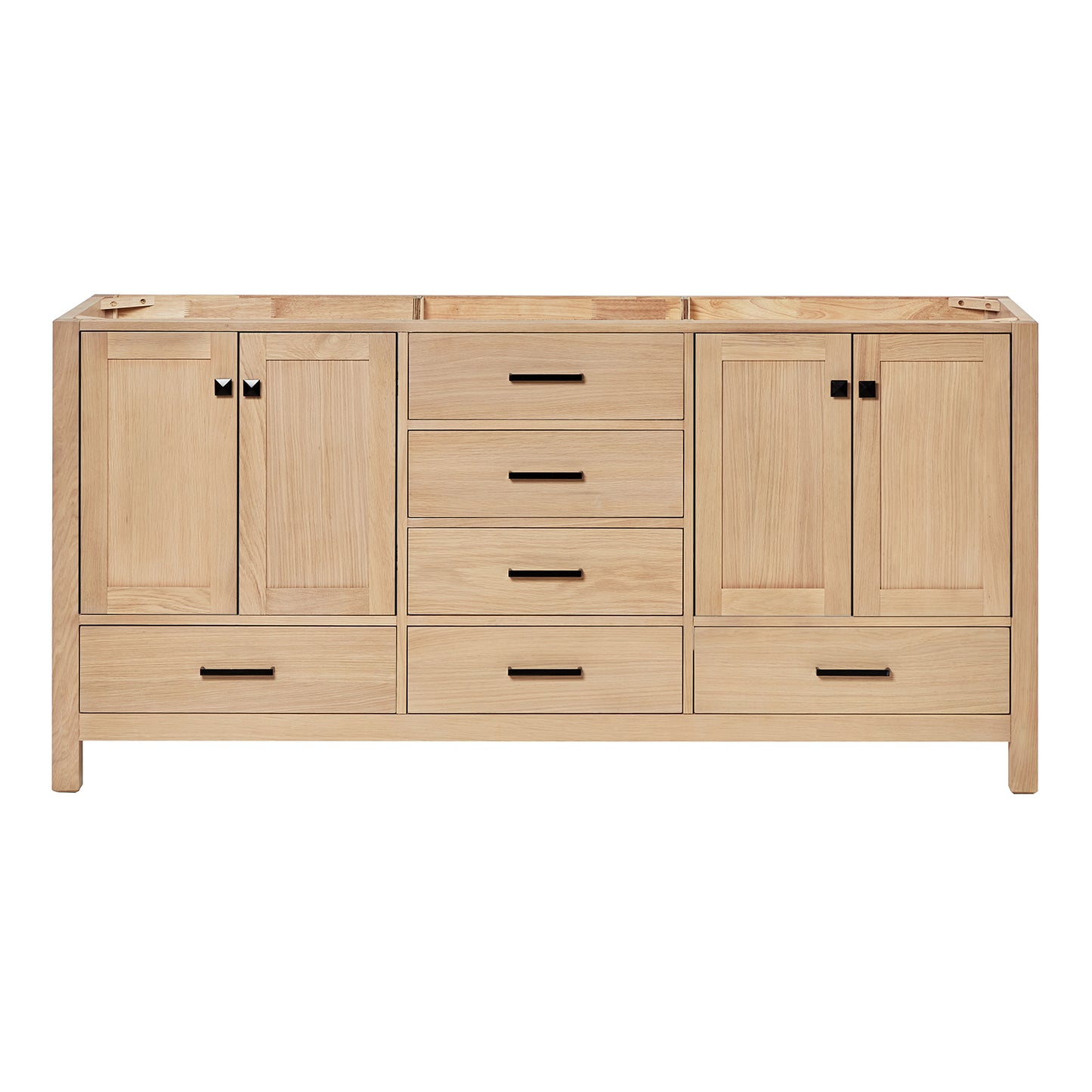 Beckford 72-inch Natural Oak base cabinet on white back ground front view main image