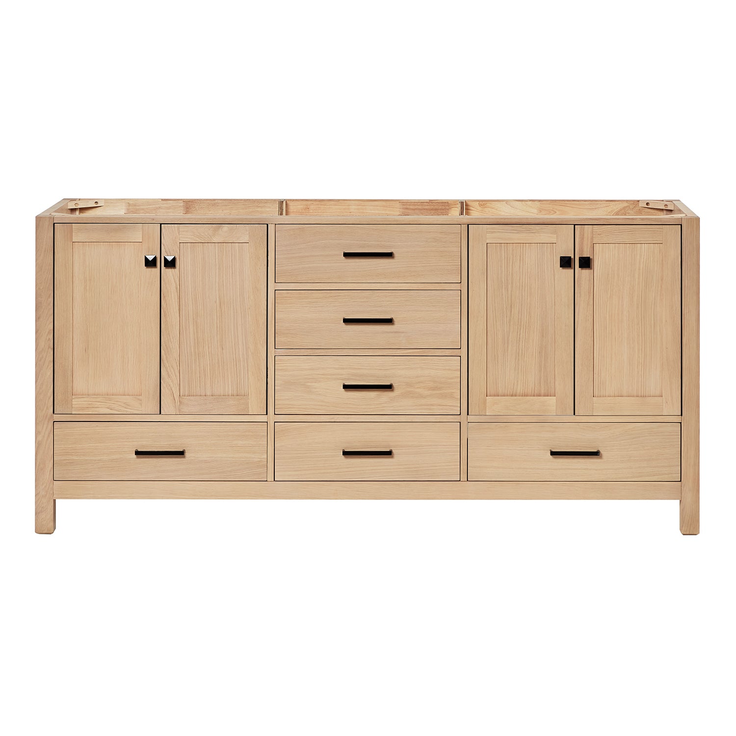 Beckford 72-inch Natural Oak base cabinet on white back ground front view main image