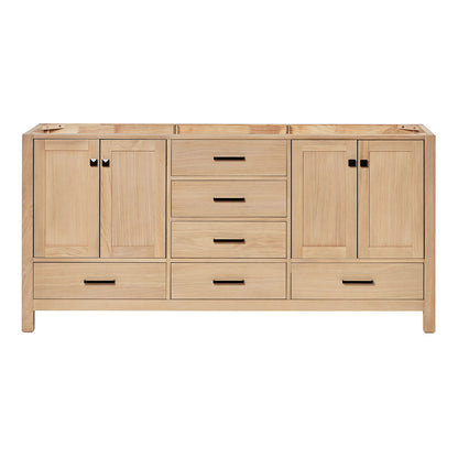 Beckford 72-inch Natural Oak base cabinet on white back ground front view main image