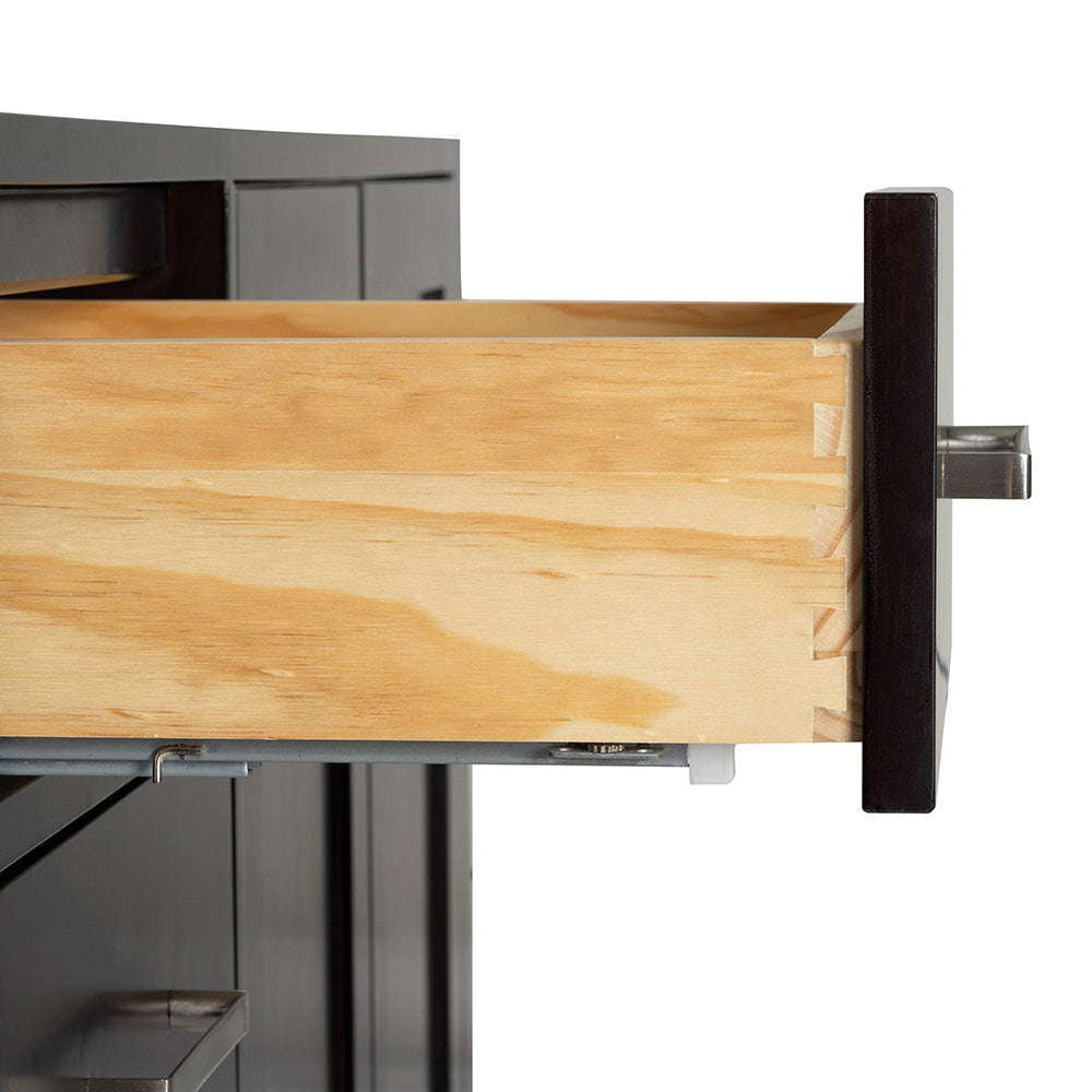 Beckford 72-inch Espresso base cabinet on white back ground top down