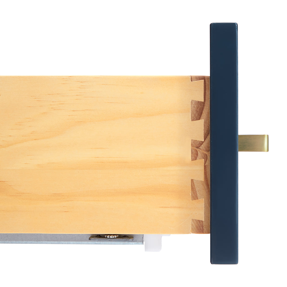 Beckford 72-inch Midnight Blue base cabinet on white back ground top down