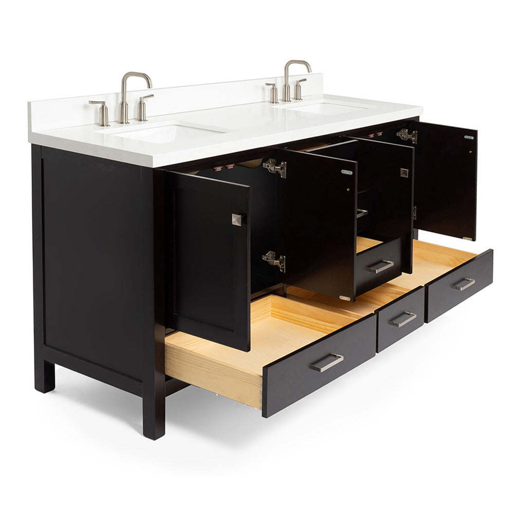 Beckford 72-Inch Espresso bathroom vanity on white background – product photo 1