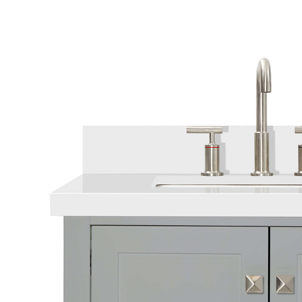 Beckford 72-Inch Grey bathroom vanity on white background – product photo 5