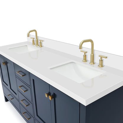 Beckford 72-Inch Midnight Blue bathroom vanity on white background – product photo 4