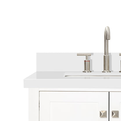 Beckford 72-Inch White bathroom vanity on white background – product photo 5