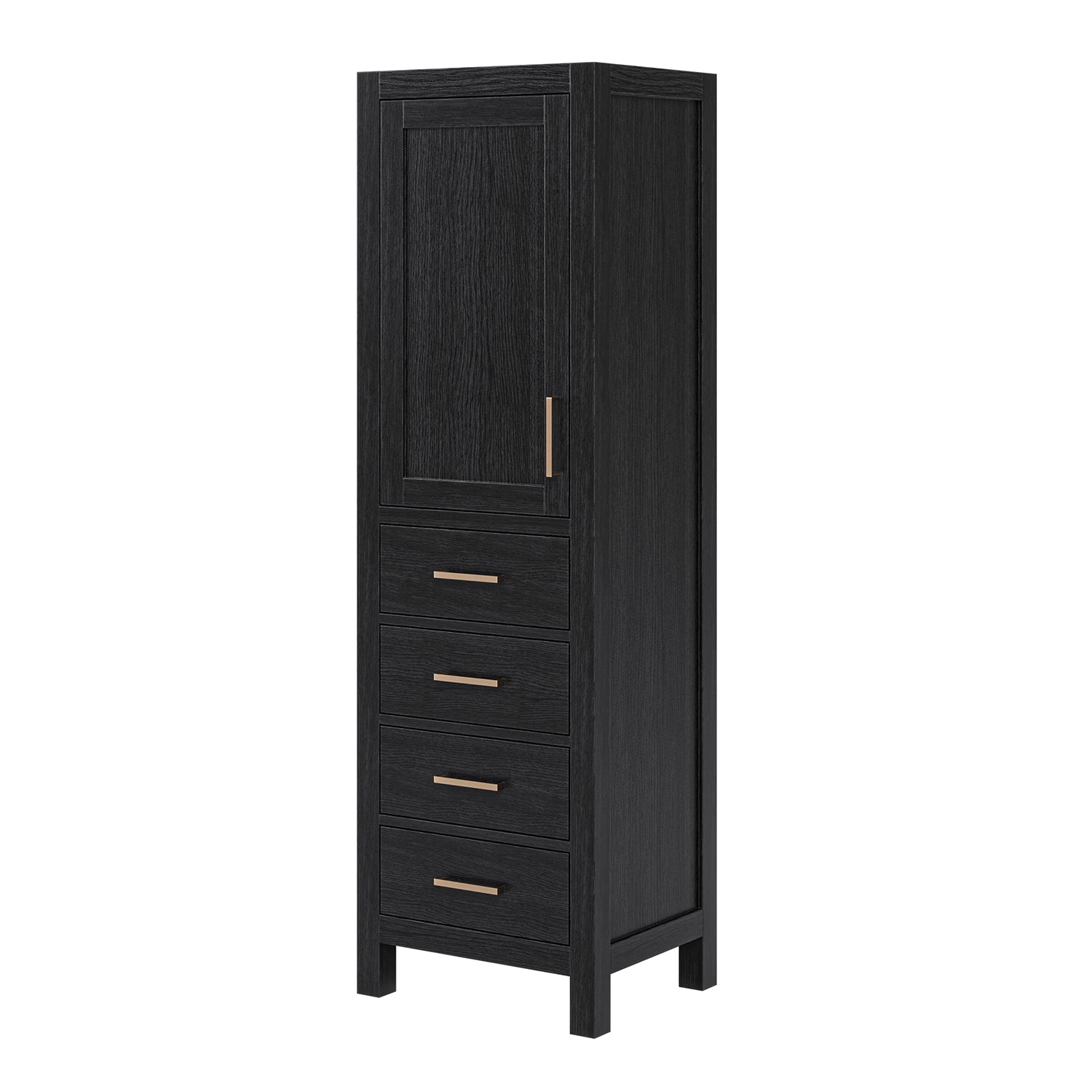 Beckford 2065-inch Brown Oak base cabinet on white back ground side view
