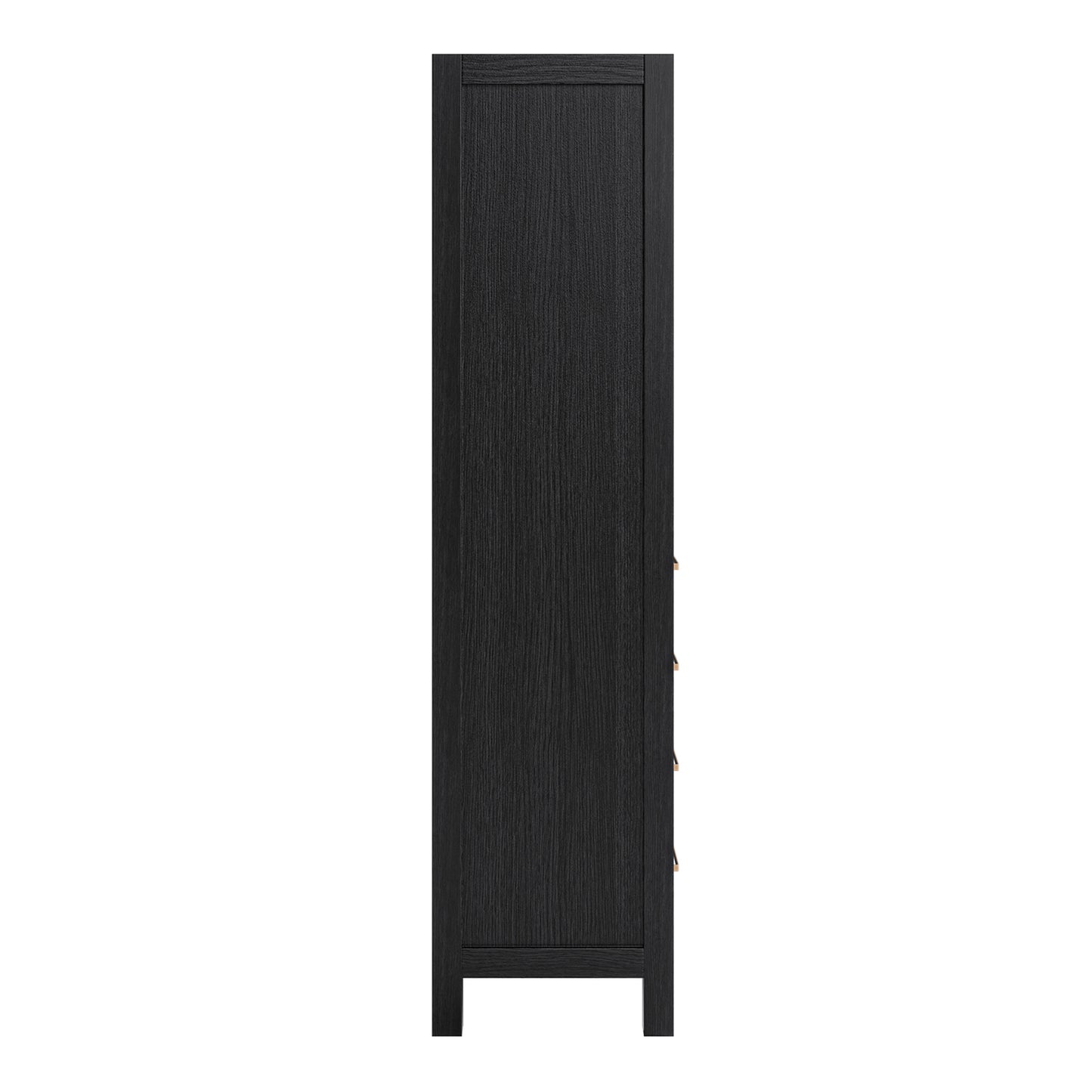 Beckford 2065-inch Brown Oak base cabinet on white back ground 90 degree side view
