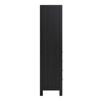 Beckford 2065-inch Brown Oak base cabinet on white back ground 90 degree side view