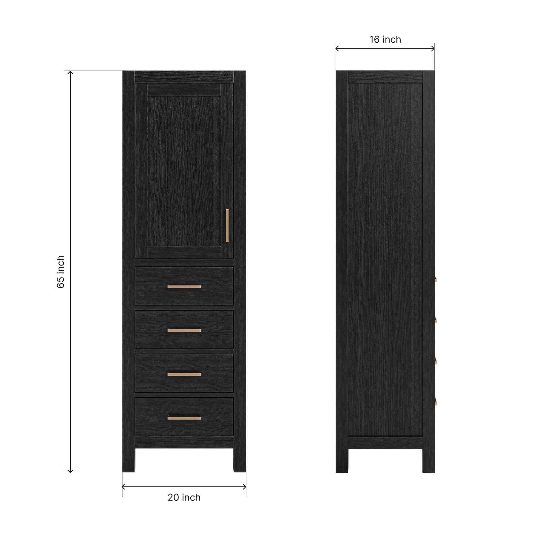 Beckford 2065-inch Brown Oak base cabinet on dimensions