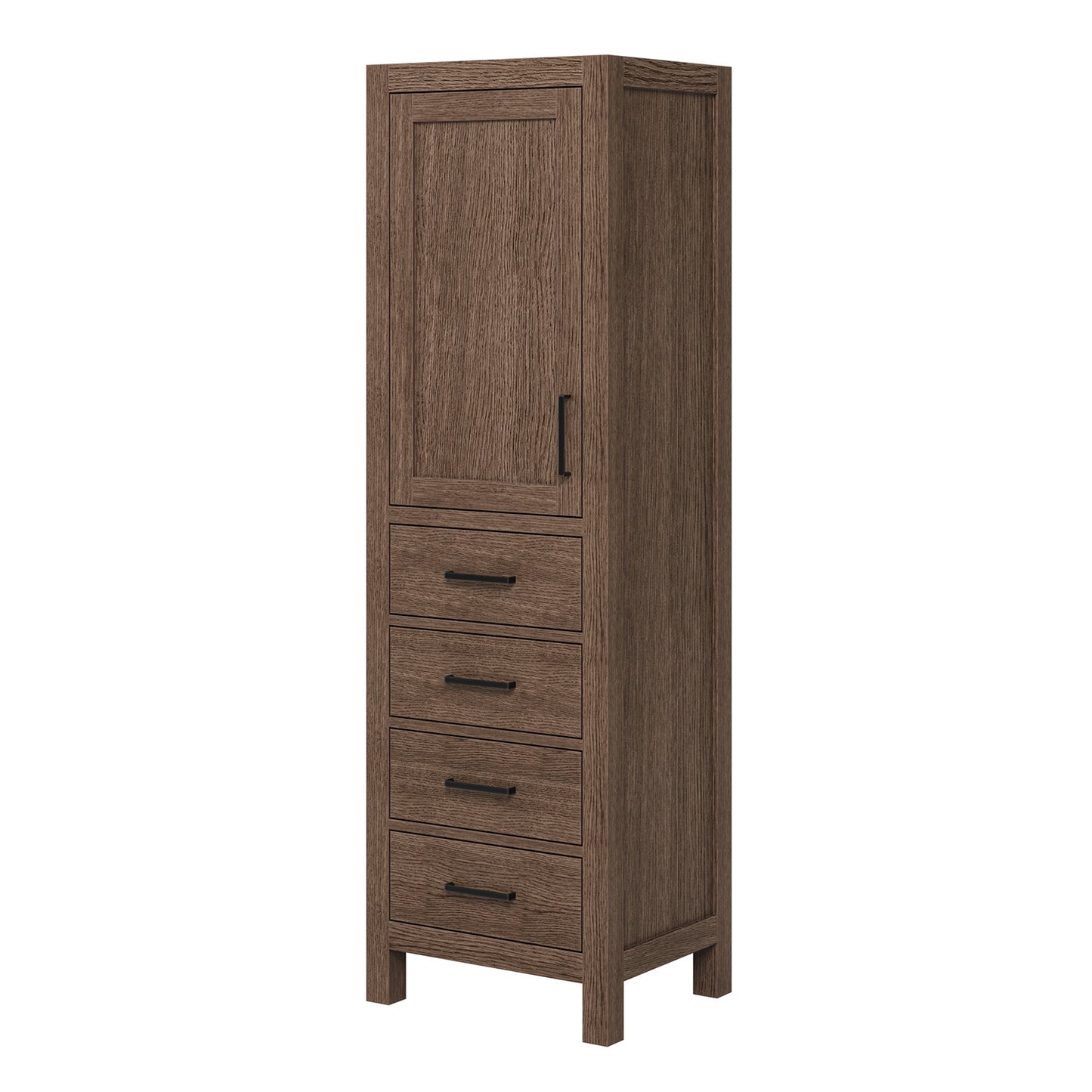 Beckford 2065-inch Brown Oak base cabinet on white back ground side view