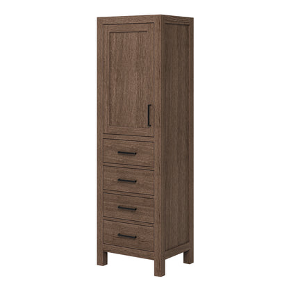 Beckford 2065-inch Brown Oak base cabinet on white back ground side view