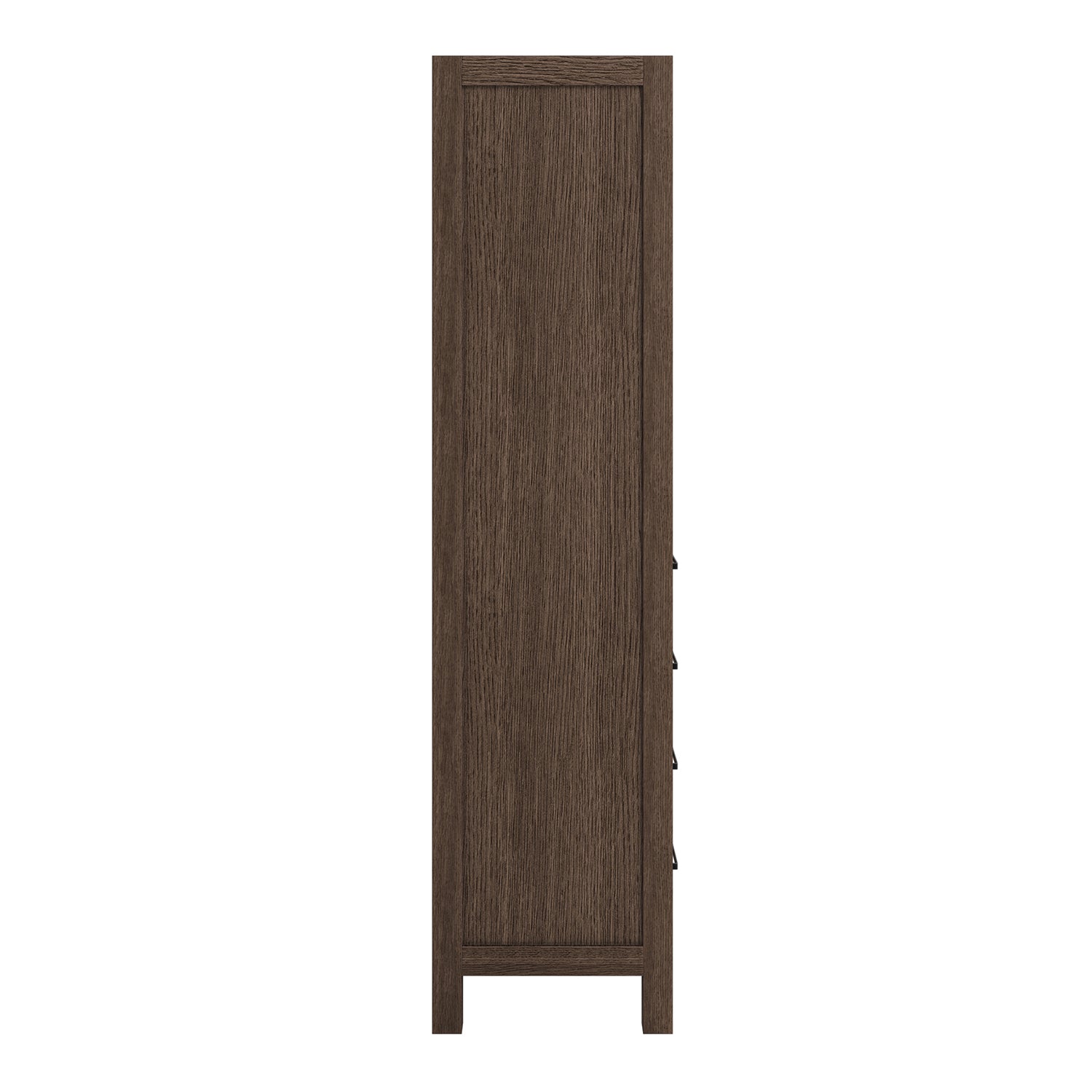 Beckford 2065-inch Brown Oak base cabinet on white back ground 90 degree side view