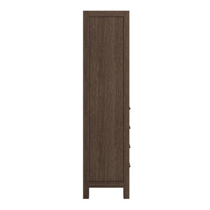 Beckford 2065-inch Brown Oak base cabinet on white back ground 90 degree side view