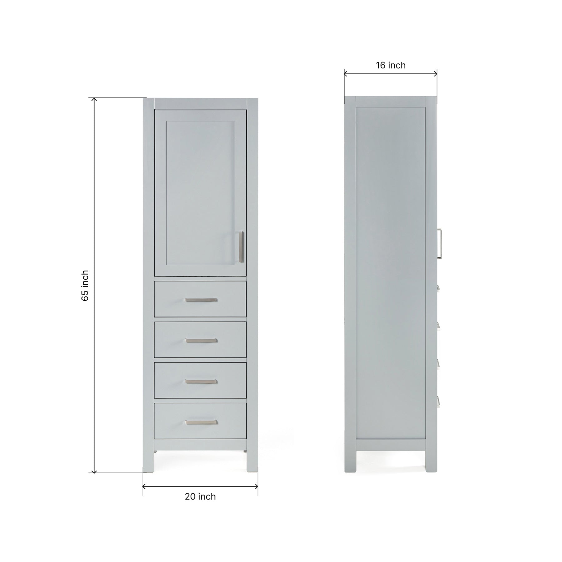 Beckford 2065-inch Grey base cabinet on dimensions