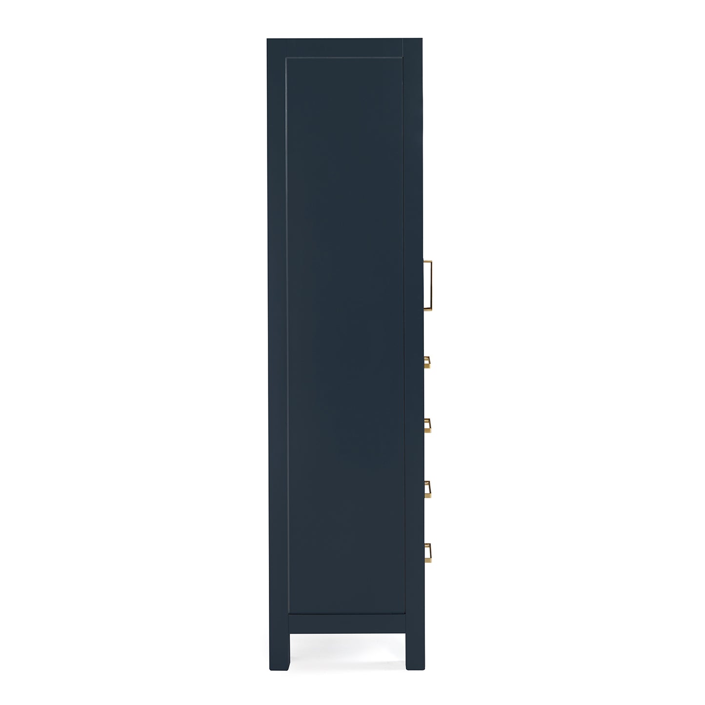 Beckford 2065-inch Midnight Blue base cabinet on white back ground 90 degree side view