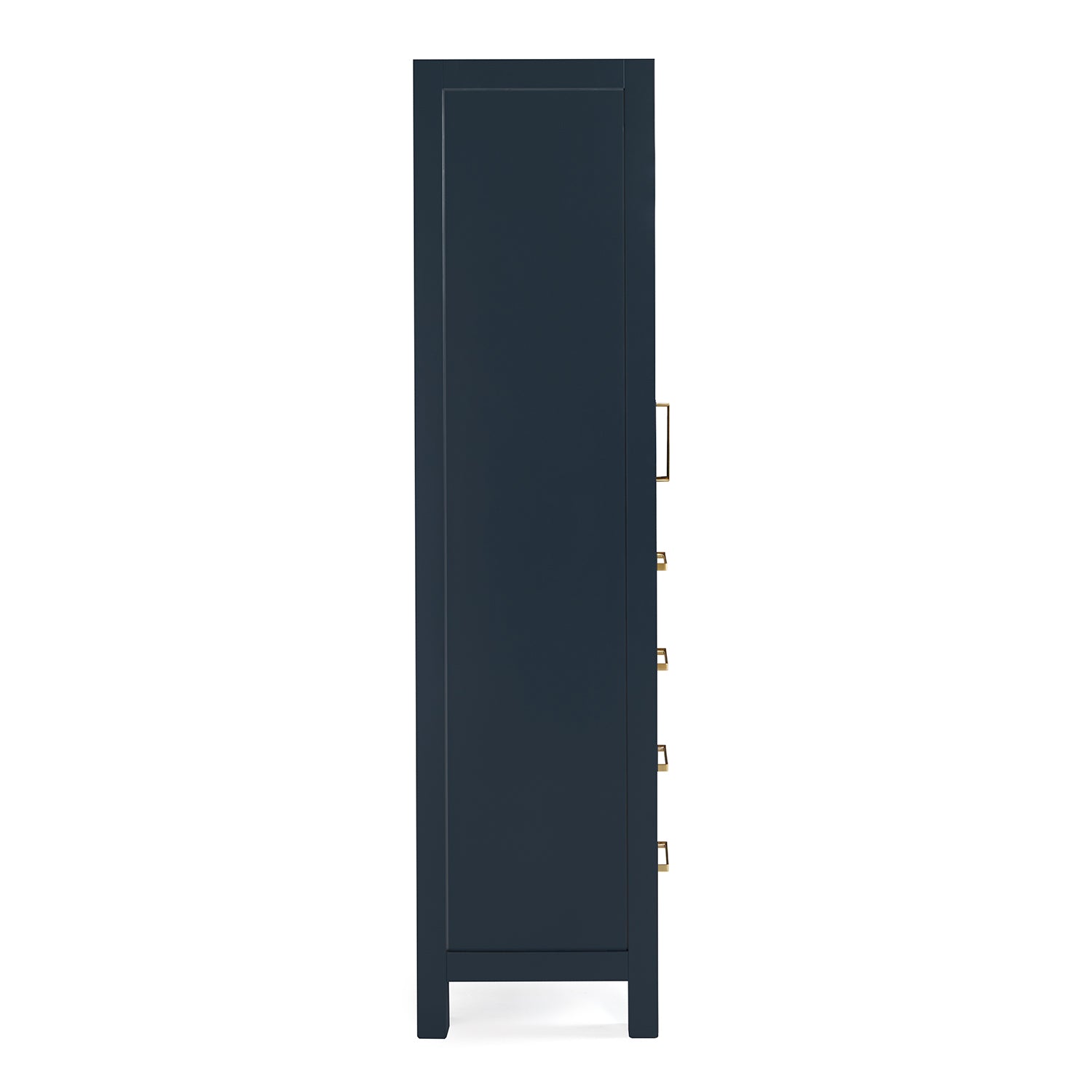 Beckford 2065-inch Midnight Blue base cabinet on white back ground 90 degree side view