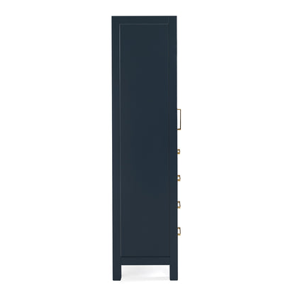 Beckford 2065-inch Midnight Blue base cabinet on white back ground 90 degree side view