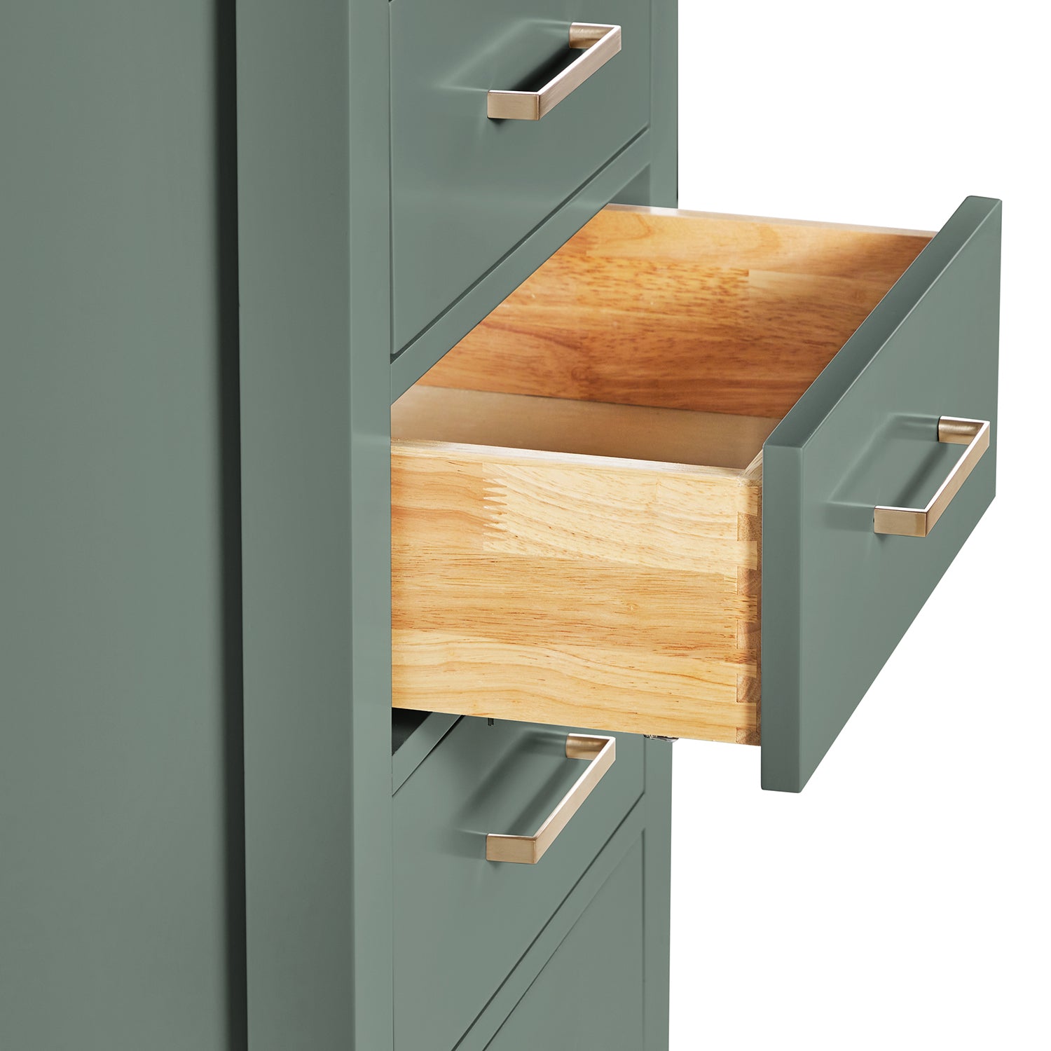 Beckford 2065-inch Vintage Green base cabinet on white back ground top down